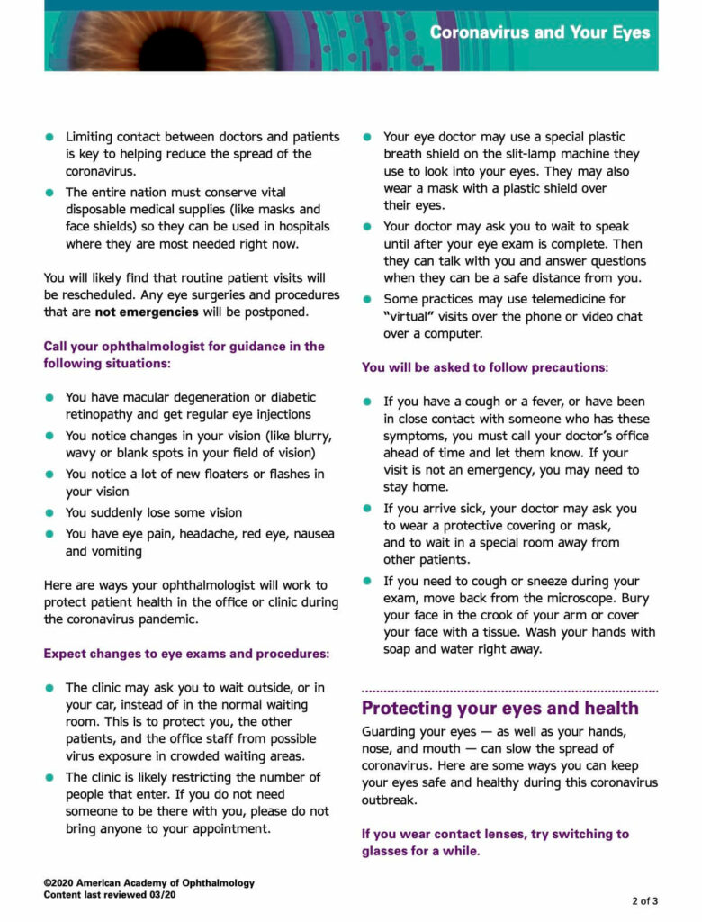 AAO - Coronavirus and Your Eyes