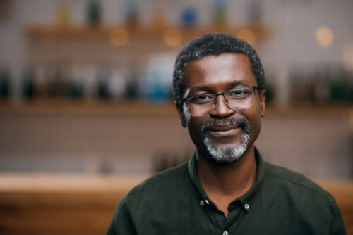 senior man wearing glasses