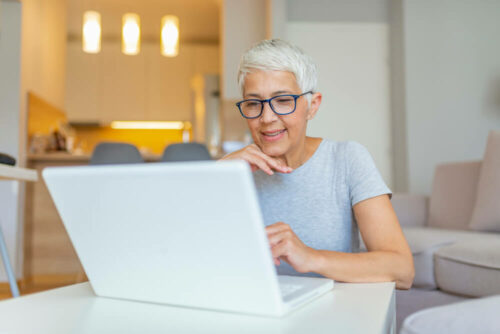 senior woman on laptop