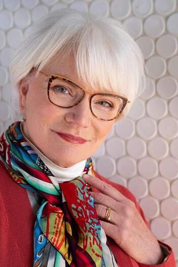 Older woman in stylish glasses