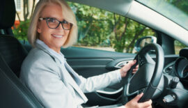 Woman driving after cataract surgery