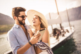 Young couple celebrating after LASIK