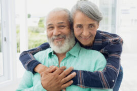 Elderly couple smiling after Cataract surgery