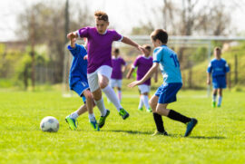 Kids playing soccer