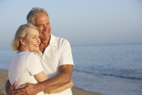 older couple looking out to ocean