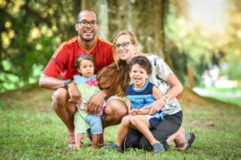 Family laughing after visiting the Eye Doctor